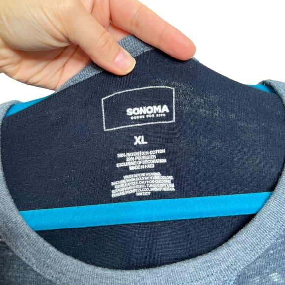Sonoma Men’s Paramount Blue Double Knit Rayon Blend Crewneck Top - Picture 7 of 10